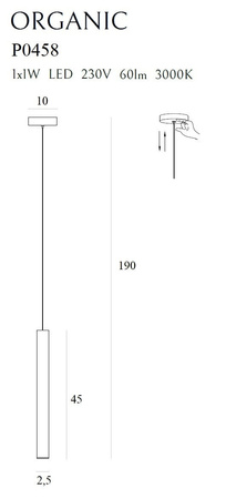 Lampa wisząca ORGANIC miedź szczotkowana (P0458) - MAXlight Elegancka i nowoczesna dekoracja do Twojego wnętrza!
