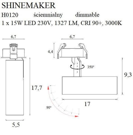 Lampa wpuszczana MAXlight SHINEMAKER ściemnialna (H0120) – elegancja i funkcjonalność w Twoim wnętrzu.