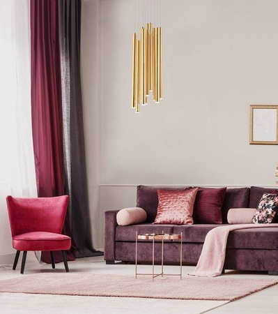 Lampa wisząca ORGANIC złota szczotkowana (P0524D) - MAXlight