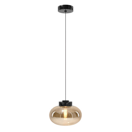 Lampa wisząca MOONSTONE czarny marmur z bursztynowym szkłem (P0516) - MAXlight