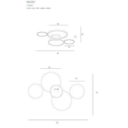 Plafon MAXlight VELVET (C0200) - Elegancki design do Twojego wnętrza!