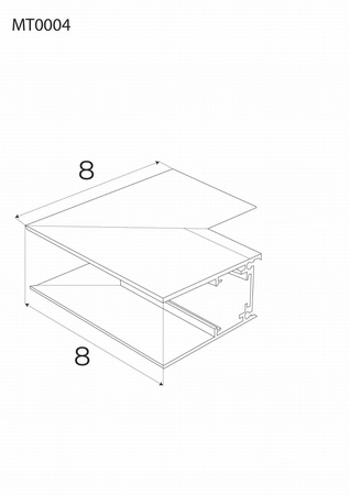 MAXlight (MT0004) - Kątownik głęboki do szyn sufitowych MT0001, MT0002 - Idealne do wykończenia uskoku.