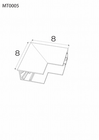 MAXlight (MT0005) Kątownik głęboki do ściany i sufitu - kompatybilny z szynami MT0001, MT0002.