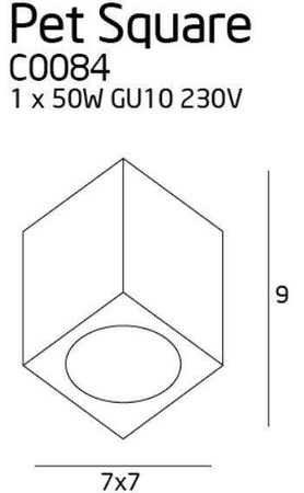 MAXlight Lampa Sufitowa PET SQUARE Chrom (C0084) – Nowoczesne oświetlenie w eleganckim wydaniu!