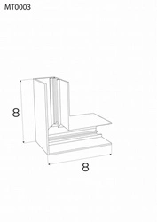 MAXlight (MT0003) Kątownik 90° głęboki z montażem na sufit lub ścianę do szyn MT0001, MT0002