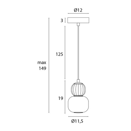 MAXLIGHT P0624 LAMPA WISZACA MODERN 5W, OPAL + LIGHT GREY
