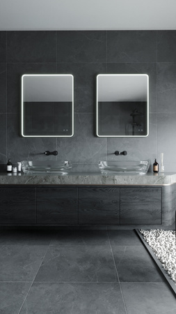 Podświetlane, ściemnialne lustro MAXlight (W0385) PROSTOKĄT 76x91 cm - nowoczesny design do Twojej łazienki!