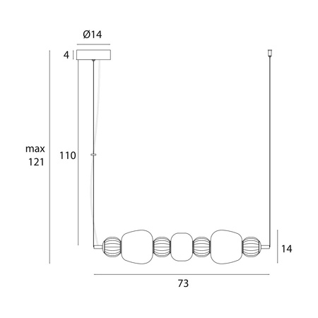 MAXLIGHT P0630 LAMPA WISZACA MODERN 28W, OPAL + DARK GREY+MEDIUM BROWN+LIGHT GREY