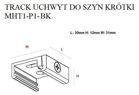 Uchwyt krótki MAXlight do szyn DOBAC TRACK biały (MHT1-P1-WH) – idealne oświetlenie dla Twojego wnętrza!