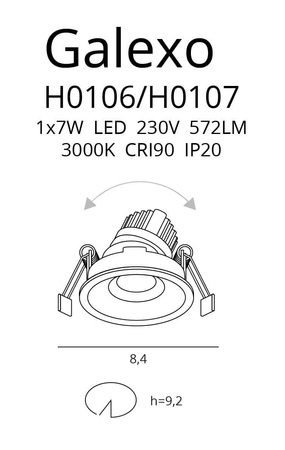 Oprawa halogenowa MAXlight GALEXO biała (H0106) – nowoczesne oświetlenie do Twojego wnętrza!
