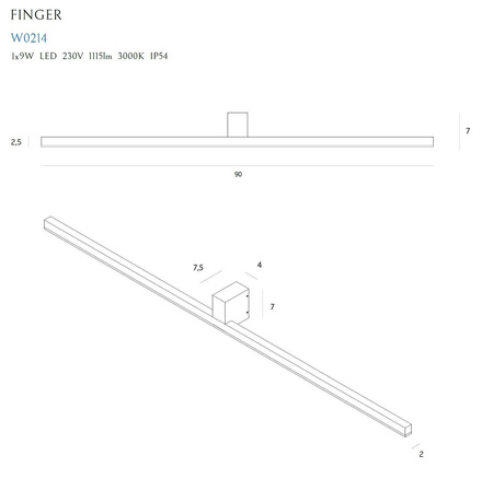 Kinkiet MAXlight FINGER 90 cm IP54 (W0214) - nowoczesne oświetlenie do każdego wnętrza!