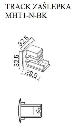 Adapter 3-fazowy do lamp wiszących na szynę prądową (MHT1-AD-BK) - MAXlight