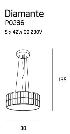 Lampa wisząca Diamante mini (P0236) – elegancki żyrandol od MAXlight do nowoczesnych wnętrz.