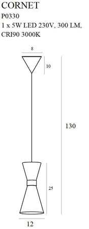 MAXlight (P0330) Lampa Wisząca CORNET 1 LED - Elegancja i nowoczesność w Twoim wnętrzu!