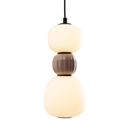 MAXLIGHT P0628 LAMPA WISZACA MODERN 13W, OPAL + MEDIUM BROWN