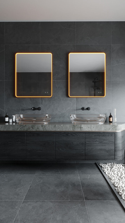 Podświetlane, ściemnialne lustro MAXlight (W0385) PROSTOKĄT 76x91 cm - nowoczesny design do Twojej łazienki!