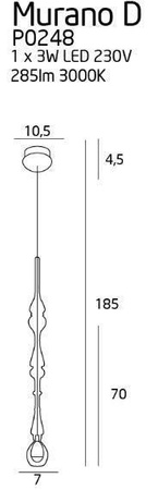 Lampa wisząca Murano D (P0248) MAXlight - elegancki żyrandol do nowoczesnych wnętrz