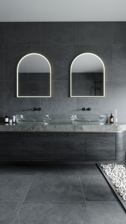 Podświetlane lustro MAXlight (W0386) 70x90 cm z regulacją jasności - elegancja i funkcjonalność w Twojej łazience!