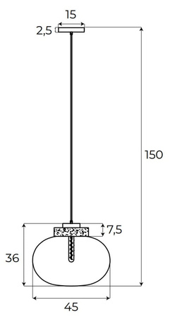 Lampa wisząca MOONSTONE – biały marmur i szkło dymione (P0517) - MAXlight