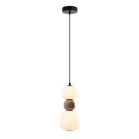 MAXLIGHT P0628 LAMPA WISZACA MODERN 13W, OPAL + MEDIUM BROWN