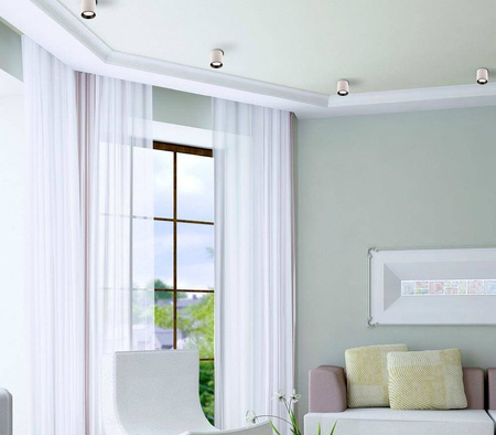 Lampa sufitowa TUB okrągła z białym pierścieniem ozdobnym (C0155) - MAXlight