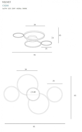 Plafon MAXlight VELVET (C0200) - Elegancki design do Twojego wnętrza!