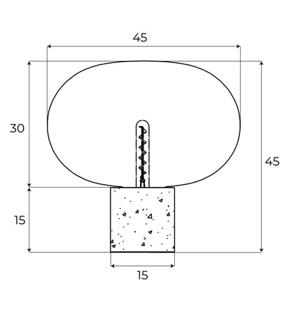 Lampa stołowa MOONSTONE - czarny marmur z bursztynowym szkłem (T0058) - MAXlight