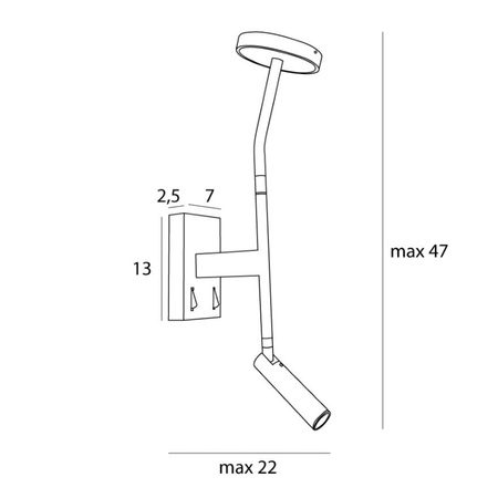 MAXlight Kinkiet Ibiza (W0349) – nowoczesne oświetlenie do stylowych wnętrz.