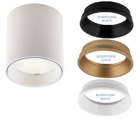 Lampa sufitowa TUB okrągła z białym pierścieniem ozdobnym (C0155) - MAXlight