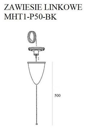 Zawiesie linkowe MAXlight 5m czarne z regulacją (MHT1-P50-BK) – eleganckie i funkcjonalne rozwiązanie oświetleniowe.