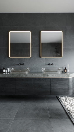 Podświetlane, ściemnialne lustro MAXlight (W0385) PROSTOKĄT 76x91 cm - nowoczesny design do Twojej łazienki!