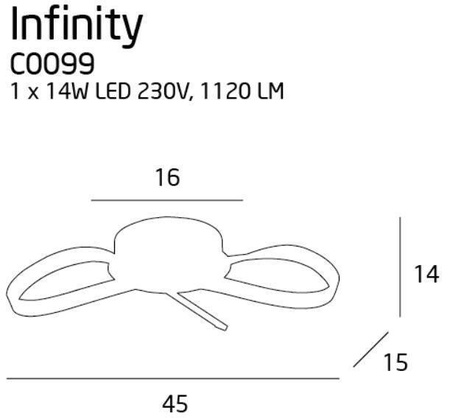 Plafon MAXlight Infinity LED 14W (C0099) - eleganckie oświetlenie do nowoczesnych wnętrz.
