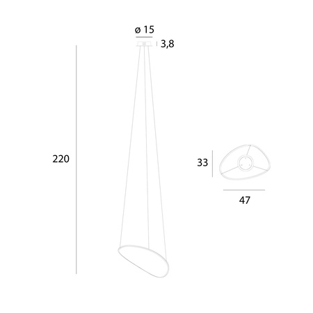 Oryginalna lampa wisząca MAXLIGHT P0637D EMPIRE 17W, ZŁOTA