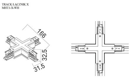 Łącznik X do systemu DOBAC TRACK (MHT1-X-WH) - MAXlight, idealne rozwiązanie dla Twojego oświetlenia.
