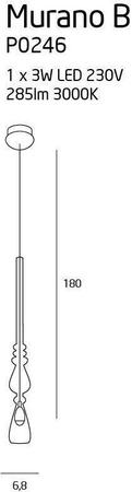 Lampa wisząca Murano MAXlight (P0246) - elegancki żyrandol do nowoczesnych wnętrz.