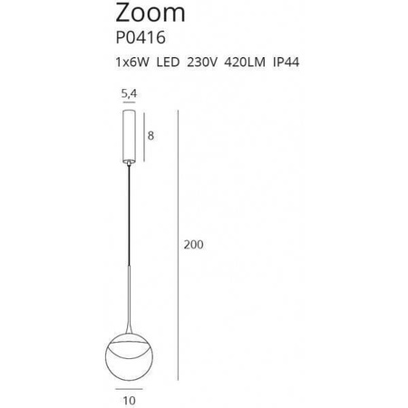 Lampa wisząca ZOOM IP44 (P0416) - nowoczesny design i funkcjonalność od MAXlight.
