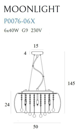 Lampa wisząca MAXlight MOONLIGHT duża (P0076-06X) - idealne oświetlenie do Twojego wnętrza!