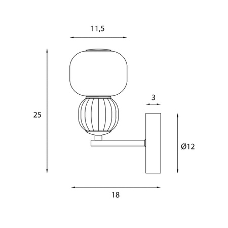 MAXLIGHT W0399 KINKIET MODERN 5W, OPAL + MEDIUM BROWN