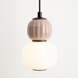 MAXLIGHT P0625 LAMPA WISZACA MODERN 5W, OPAL + MEDIUM BROWN