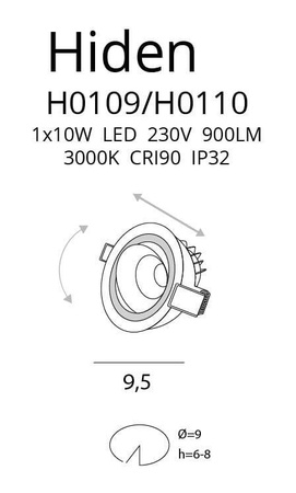 Oprawa halogenowa MAXlight HIDEN CZARNA (H0110) - nowoczesne oświetlenie do Twojego wnętrza!
