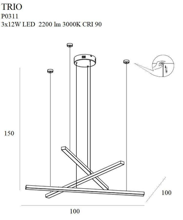 Lampa wisząca TRIO 3 LED (P0311) - MAXlight - nowoczesne oświetlenie do Twojego wnętrza!