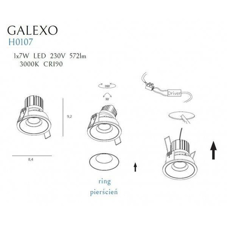 Stylowa oprawa halogenowa GALEXO czarna (H0107) - elegancja i funkcjonalność od MAXlight